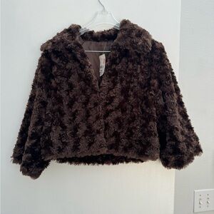 MIXIT Faux Fur Cropped Jacket Shall